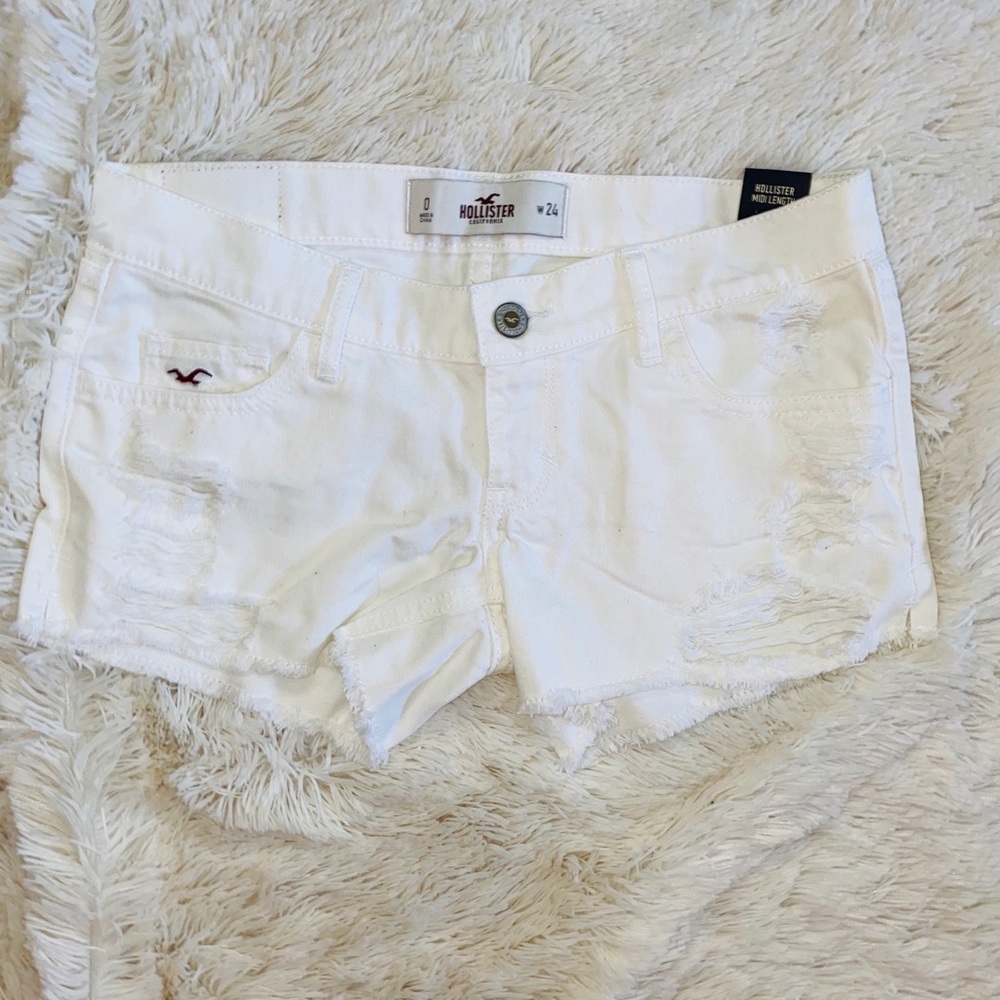 white jean shorts